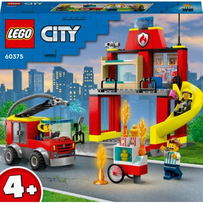 Afbeelding van Lego City Fire 60375 Brandweerkazerne En Wagen