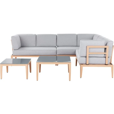 Afbeelding van Beliani RIMA III Loungeset voor 6 Grijs Aluminium