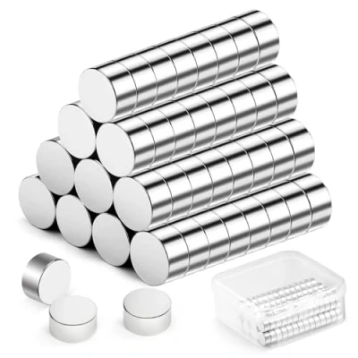 Afbeelding van Oderra 60 stuks neodymium mini magneten, rond, 6 x 3 mm, knutselmagneten, sterke grip voor whiteboard, prikbord, magneetbord, deur, kaart, display