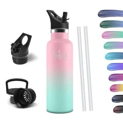 Afbeelding van HoneyHolly Thermosfles voor kinderen, 500 ml, BPA vrij, dubbelwandige vacuümfles, thermosfles, 18/8 roestvrij staal, thermische flessen, schoolfles,
