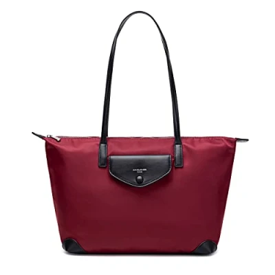 Afbeelding van David Jones Handtas van nylon voor dames, boodschappentas, zacht, grote capaciteit, shopper, draagtas, schouderriem, elegant, werk, stad, reizen, mode, origineel, modieus, rood,, Rood, klassiek