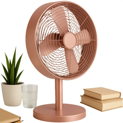 Afbeelding van Cheqo Tafelventilator Tafel Ventilator Bureau 30cm 3 Snelheden Oscillerend Rosé