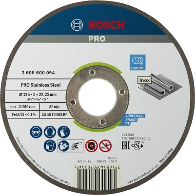 Image de BOSCH 2608600094 disque à tronçonner droit Expert pour Inox AS 46 T, 125 x 2 mm