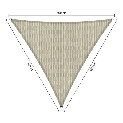 Afbeelding van Shadow Comfort® gelijkzijdige Driehoek Schaduwdoek UV Bestendig Zonnedoek 400 x CM Sahara Sand