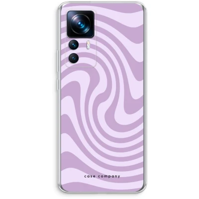 Afbeelding van Case Company® hoesje geschikt voor Xiaomi 12T Swirl Paars Soft Cover Telefoonhoesje Bescherming aan alle Kanten en Schermrand
