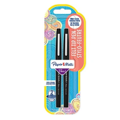 Afbeelding van Paper Mate Medium Punt, 1,1 mm, zwart, 2 stuks