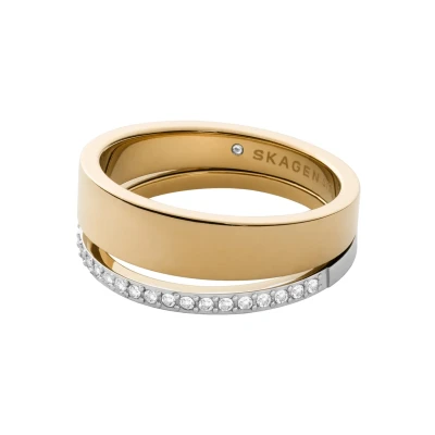 Afbeelding van Skagen dames Ring tweekleurig SKJ1451998 in de kleur Goud, maat: Maat 52 16,5 mm