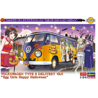 Afbeelding van 1:24 Hasegawa 52373 Volkswagen Type 2 Delivery Van Egg Girls Happy Halloween Plastic Modelbouwpakket