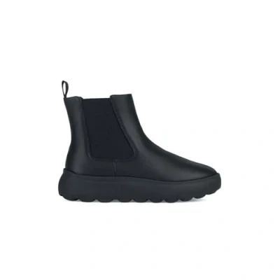 Afbeelding van Geox Spherica EC4.1 Enkellaarsjes met plateauzool, Dames, Maat: 38, Black Leer