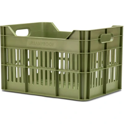 Afbeelding van Fiets Gerecyclede fietskrat Urban Proof Click 30 liter olijf groen