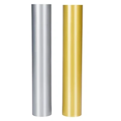 Afbeelding van BELLE VOUS Permanent Adhesive Vinyl Rolls (2 Pack) 4.5m/14.7ft Silver/Gold Metallic Roll for Window &amp; Home Decor Cutting Machine Compatible
