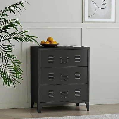 Afbeelding van Ladekast Hämeenlinna 72x60x40 cm staal zwart