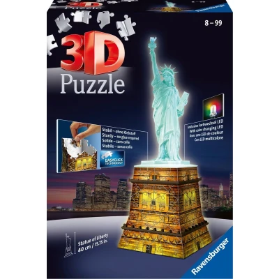 Afbeelding van 3d puzzel statua wolnosci night edition