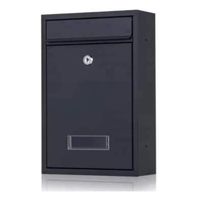 Afbeelding van Kleine Brievenbus ‘’BALI’’ met slot 32x22x9 (LxBxD in CM) rvs naamplaatje Brievenbussen hangend Antraciet