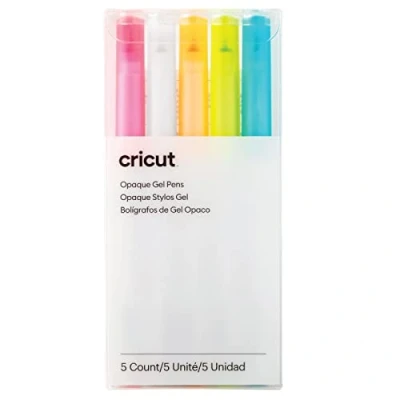 Afbeelding van Cricut Joy™ Gel 1,0 mm, 5er Stiftset Wit, Blauw, Geel, Oranje, Pink