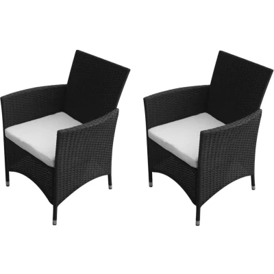 Afbeelding van Tuinstoelen 2 st poly rattan zwart