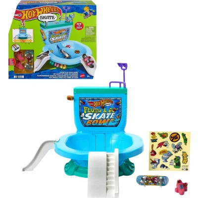 Afbeelding van Hot Wheels Skate Doorspoelen En Gaan Skateset Toiletpot Racebaan
