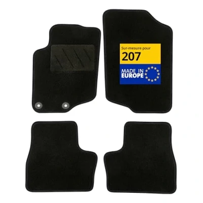 Afbeelding van DBS Automatten op maat gemaakt voor 207/207SW (2006 2014) met bevestigingsclips antislip vloermatten auto 4 stuks