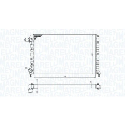 Afbeelding van MAGNETI MARELLI 350213194400 Radiateur 645 414 23 Koelribben mechanisch gelast