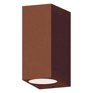 Afbeelding van Calex Wandlamp Up &amp; Downlight Bergamo 2x GU10 IP54 Water en Stofbestendig Geschikt voor Binnen Buiten Eenvoudige installatie Rechthoek Roestkleur