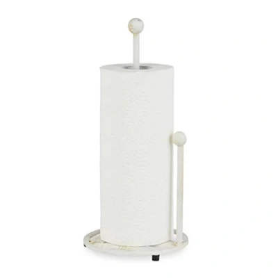 Afbeelding van Relaxdays keukenrolhouder staand rolhouder keukenrol houder vintage wit
