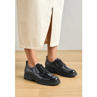 Afbeelding van Tamaris Veterschoenen, Dames, Maat: 38, Black matt Hoogwaardig imitatieleer