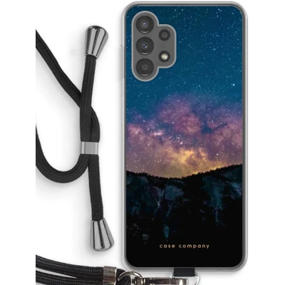 Afbeelding van Case Company® hoesje met Koord geschikt voor Samsung Galaxy A13 4G Travel to space Telefoonhoesje Zwart Bescherming aan alle Kanten en Over de Schermrand