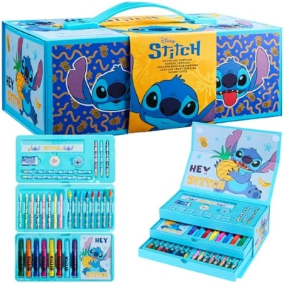 Afbeelding van Disney Stitch Kleurplaten voor kinderen, officiële accessoires, tekentas, kleurpotloden, jongens, meisjes, tekenset, schoolbenodigdheden, cadeau idee school