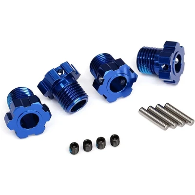 Afbeelding van Wheel hubs, splined, 17mm (blue anodized) (4)/ 4x5 GS (4), 3x14mm pin (4)