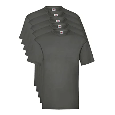 Afbeelding van Fruit of the Loom Valueweight T shirt voor heren, 5 stuks, Grijs (Light Graphite Gl)