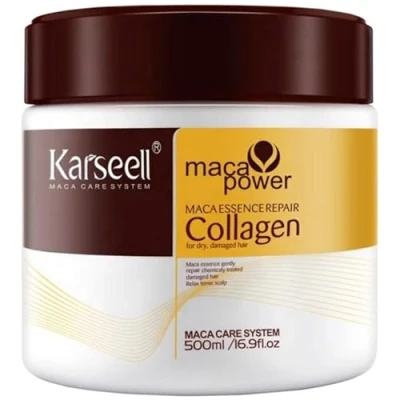 Afbeelding van Karseell Haarmasker voor diepe reparatie, intensieve hydratatie, droog en beschadigd haar, elimineert kroezen, UV bescherming, alle haartypes, 500 ml