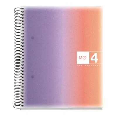 Afbeelding van Miquelrius notitieboek A5, omslag van polypropyleen, A5 met 120 microgeperforeerde vellen, gelinieerd 4 kleuren om te organiseren, extra ondoorzichtig papier 70 g/m², 2