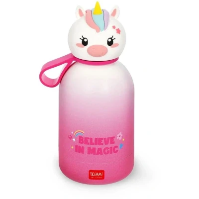 Afbeelding van Legami Gourde thermique pour enfants Hot &amp; Cold BFF, Tema Licorn, en inox 18/8 à double couche avec fermeture hermétique, conserve au chaud pendant 12h et le froid 24h, capacité 310 ml