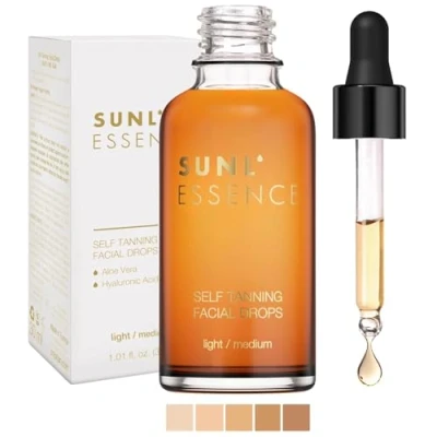 Afbeelding van Sunl&#039;Essence zelfbruinend concentraat, gezicht, bruiningsdruppels om toe te voegen aan een vochtinbrengende crème, gezicht zonder vlekken (licht/medium)
