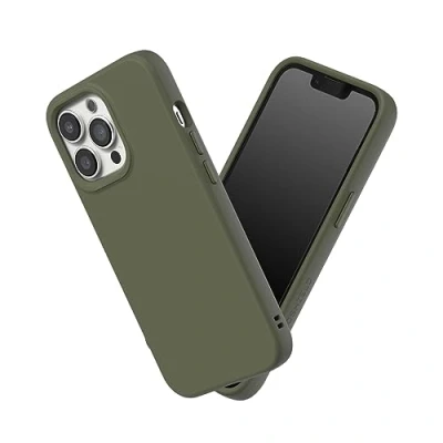 Afbeelding van RHINOSHIELD Hoesje compatibel met [iPhone 13 Pro] SolidSuit dunne hoes schokabsorberende technologie en premium matte afwerking algengroen