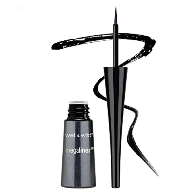 Afbeelding van Wet n Wild Megaliner vloeibare eyeliner, rijke, en gepigmenteerde formule, met nauwkeurige flexibele applicator, droogt snel, nuance black