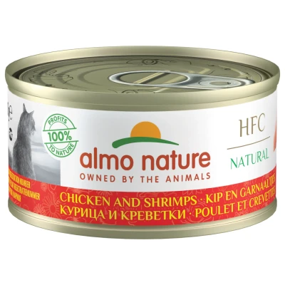 Afbeelding van Almo Nature Hfc Cat Natural Blik 70 g Kattenvoer Kip&amp;Garnaal Classic