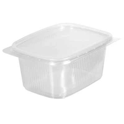 Afbeelding van Inoverse 250 stuks rechthoekige wegwerpbekers van polypropyleen met deksel, ml, voorraaddozen voor salade, sauskommen, verpakkingsbekers, luchtdichte wegwerpkommen