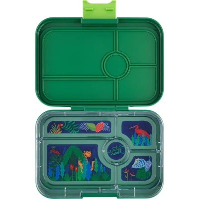 Afbeelding van Yumbox Tapas XL lekvrije Bento box lunchbox 5 vakken Palm Green / Jungle tray