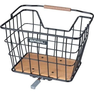Afbeelding van Basil Nordland fietsmand MIK, 23L, zwart/natural bruin
