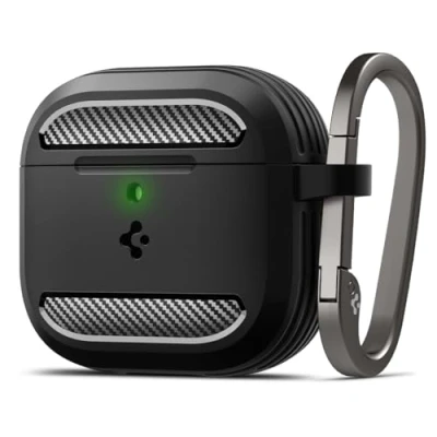 Afbeelding van Spigen Rugged Armor Hoesje geschikt voor Apple AirPods 4 (2024) Zwart