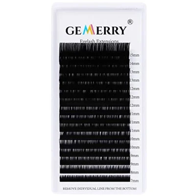 Afbeelding van 16 wimperextensions, 0,10 C, krul, wimpers van zijde, 7 15 mm, mix Russisch volume, individueel, klassiek, extensions, natuurlijk, professioneel, One to One, gemerry