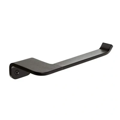 Afbeelding van TATAY Toiletpapierhouder zonder deksel uit de Onyx collectie, van mat zwart geanodiseerd aluminium, dubbel bevestigingssysteem, schroeven en Glue &amp; Fix systeem, boren.