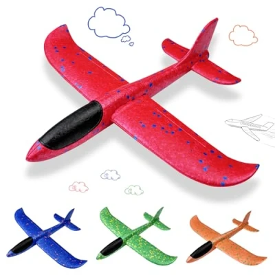 Afbeelding van Maxentico Outdoor Games voor Kinderen, Polystyreen Gooien Vliegtuig, Foam Speelgoed, Kind 6 Jaar Oud Man Zweefvliegtuigen Speelgoed (4 Stuks), Buiten Tuin Spelletjes