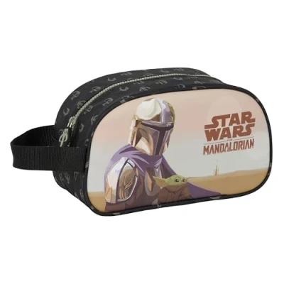 Afbeelding van Toilettas voor op School the Mandalorian This is way Zwart 26 x 15 12 cm