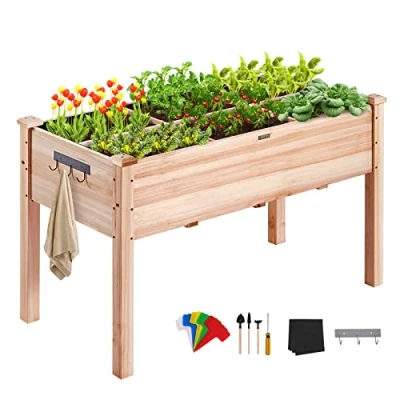 Image de VEVOR Jardinière Surélevée Lit de Jardin Potager en Bois Sapin 120x58x76 cm
