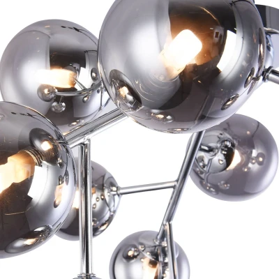 Afbeelding van Plafondlamp Dallas met 12 glasbollen, chroom