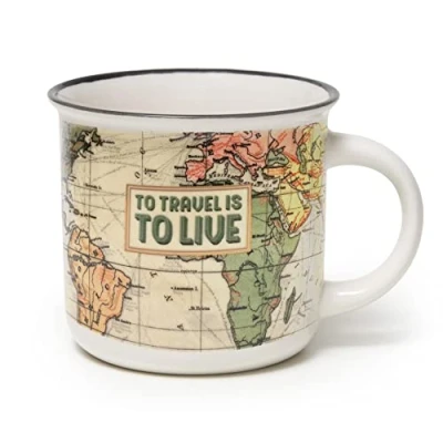 Afbeelding van Legami CUP0046, Cup Puccino, New Bone China, reisthema, Take a Break Collection, inhoud 350 ml, vaatwasmachinebestendig, magnetronbestendig