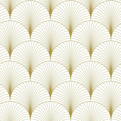 Afbeelding van ESTAhome behang art deco motief wit en goud 139456 0,53 x 10,05 m