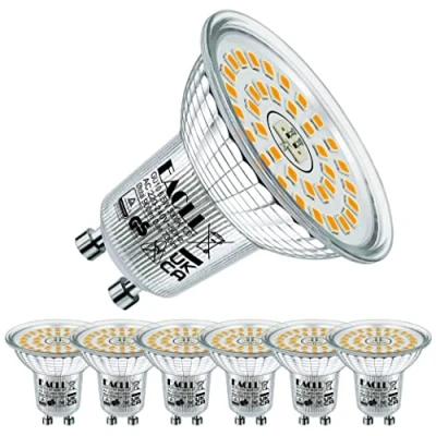 Afbeelding van EACLL GU10 LED lampen Warm wit , 6.5W Gelijk aan 100W Halogeenlampen, 6 pack, 3000K 730lm AC 230V Geen Flikkering Energiezuinige Verlichting, Stralingshoek 120 Spots, Niet Dimbaar Korte Reflectorlamp
